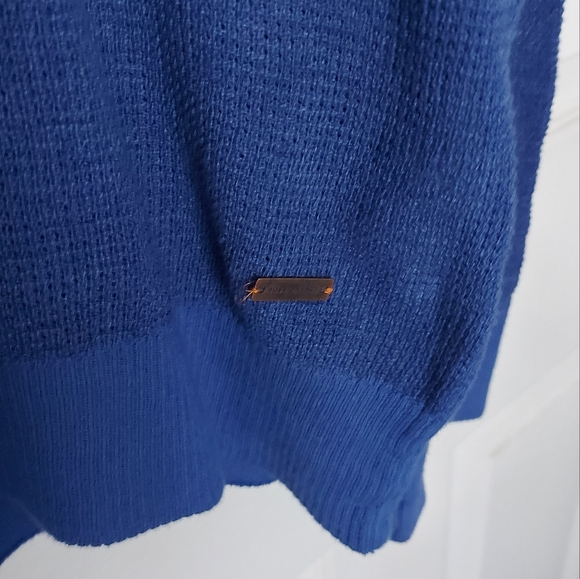 AUTHENTIC HUGO BOSS ORANGE LONG SLEEVE COLARLESS SHIRT. SIZE XL. BLUE - Picture 5 of 6